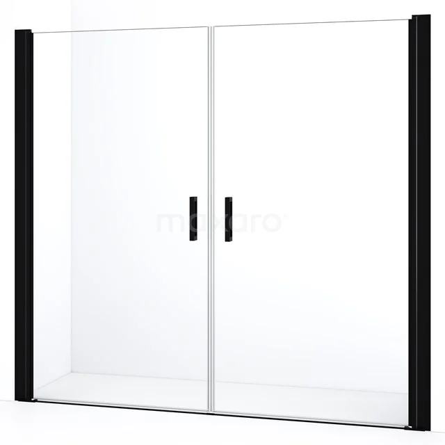 Diamond Douchedeur | 180 cm Mat zwart Helder glas Pendeldeur DDE10909110MBN