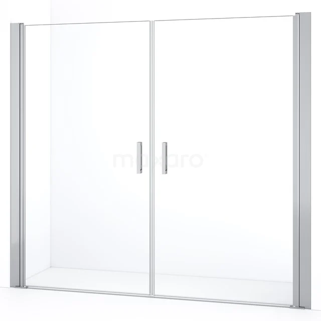 Diamond Shower door | 190 cm Chrome Clear glass Bi-fold door DDE10909210CN