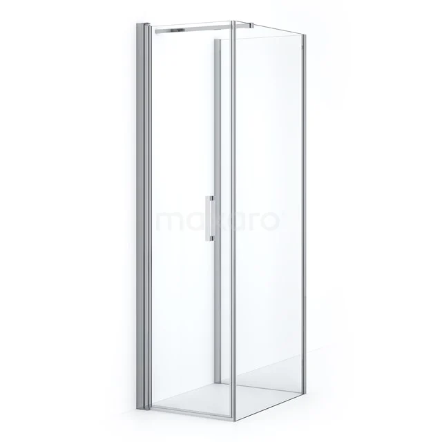 Diamond Douchecabine | 60x60 cm Chroom Helder glas Draaideur Half vrijstaand vierkant CDF1060606110CN