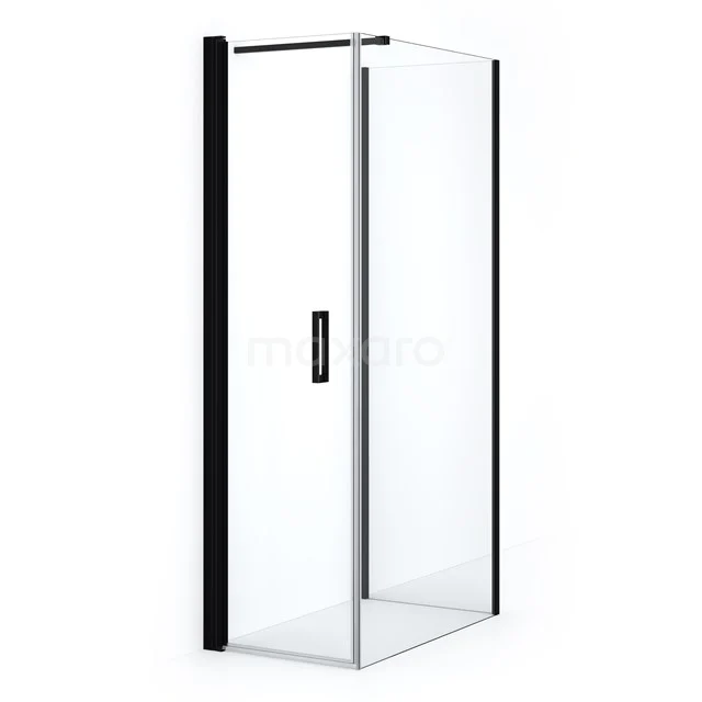 Diamond Shower enclosure | 100x70 cm Matte black Clear glass Pivot door Semi-detached rectangle CDF1071007110MBN