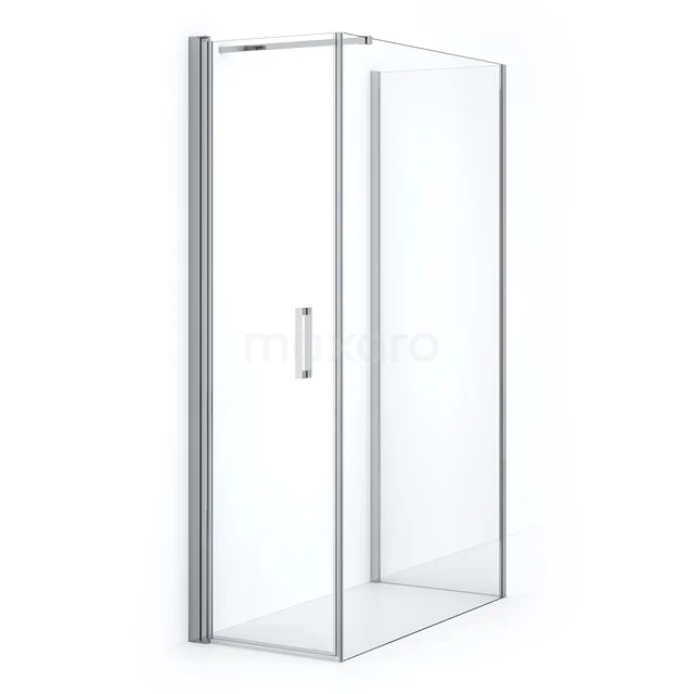 Diamond Douchecabine | 110x60 cm Chroom Helder glas Draaideur Half vrijstaand rechthoek CDF1061106110CN