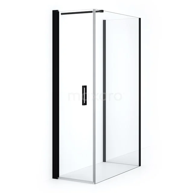 Diamond Shower cabin | 110x60 cm Matte black Clear glass Pivot door Semi-detached rectangle CDF1061106110MBN