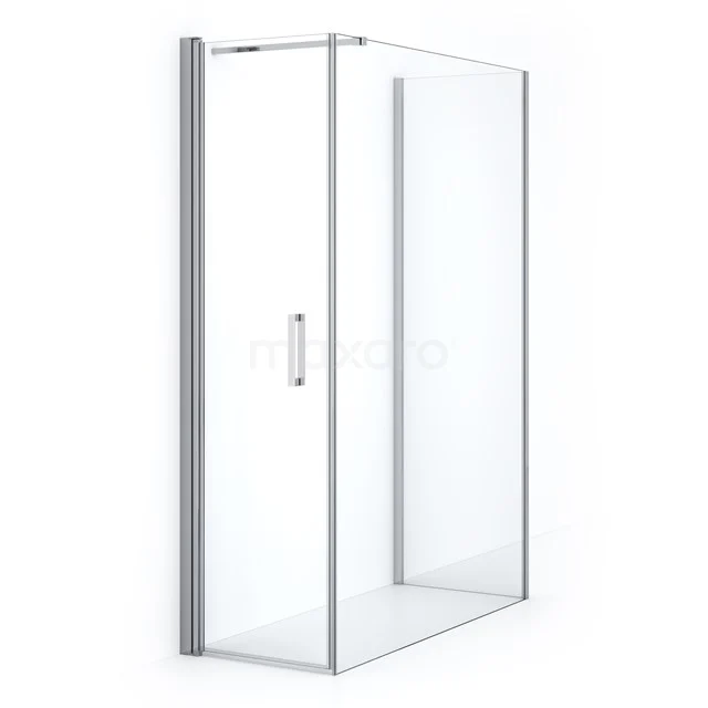 Diamond Douchecabine | 130x60 cm Chroom Helder glas Draaideur Half vrijstaand rechthoek CDF1061306110CN