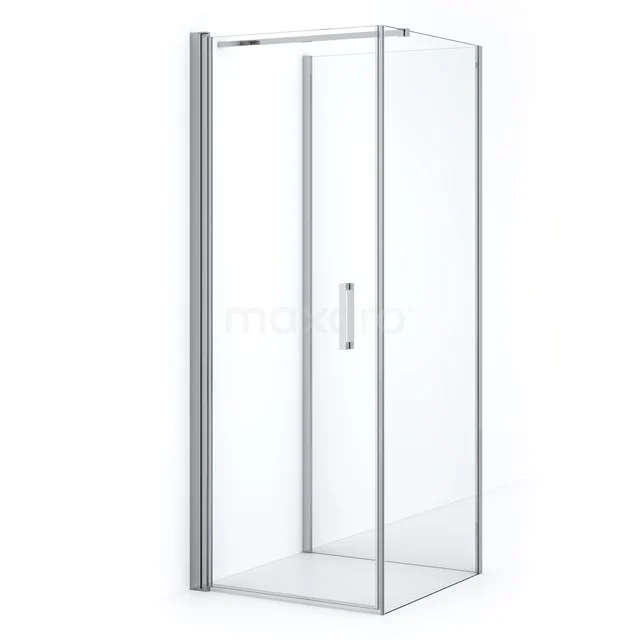 Diamond Shower enclosure | 80x80 cm Chrome Clear glass Pivot door Semi-detached square CDF1080808110CN
