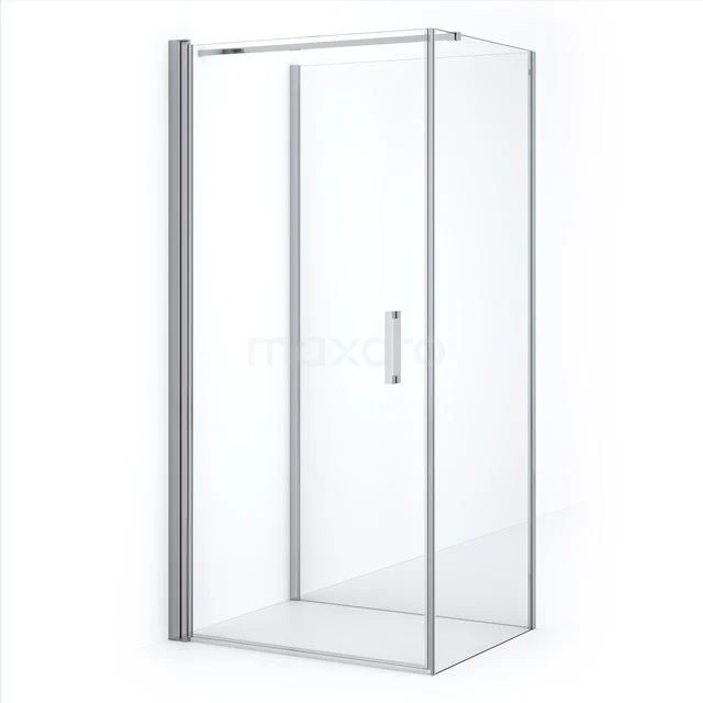 Diamond Douchecabine | 100x60 cm Chroom Helder glas Draaideur Halfvrijstaande rechthoek CDF1100610110CN