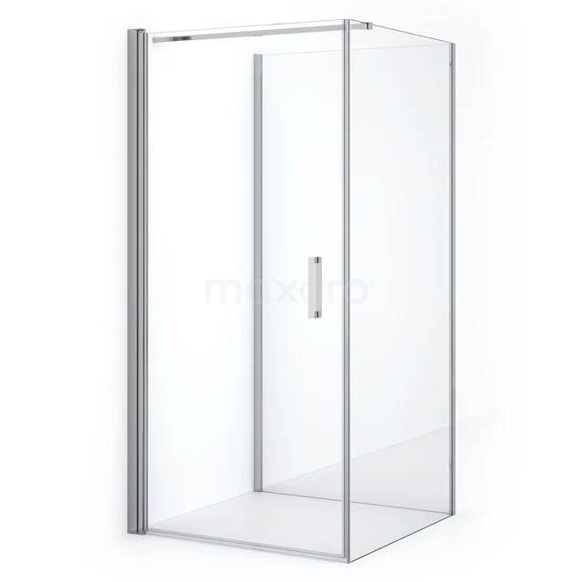 Diamond Douchecabine | 100x100 cm Chroom Helder glas Draaideur Halfvrijstaande vierkant CDF1101010110CN