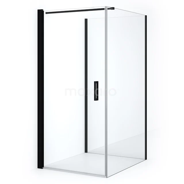 Diamond Shower enclosure | 120x100 cm Matte black Clear glass Pivot door Semi-detached rectangle CDF1101210110MBN