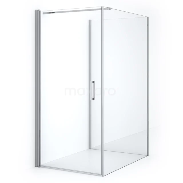 Diamond Douchecabine | 130x100 cm Chroom Helder glas Draaideur Halfvrijstaande rechthoek CDF1101310110CN