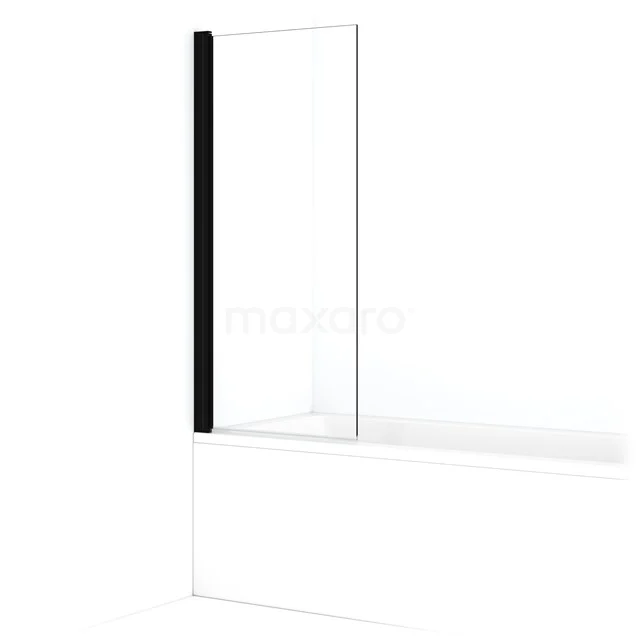 Diamond Bath screen | 70 cm Matte black Clear glass BDB10710MB