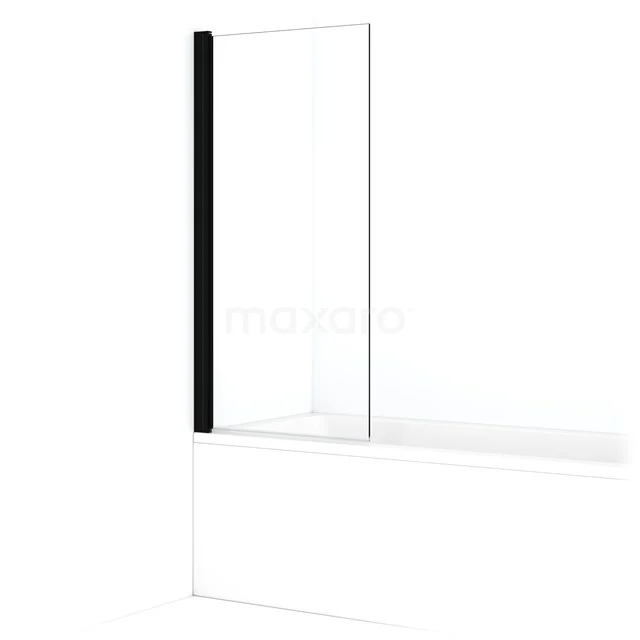 Diamond Bath Screen | 75 cm Matte black Clear glass BDB17510MB