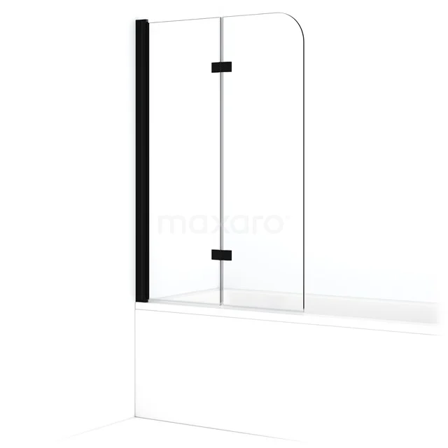 Diamond Bath Screen | 100 cm Matte black Clear glass BDC110110MB