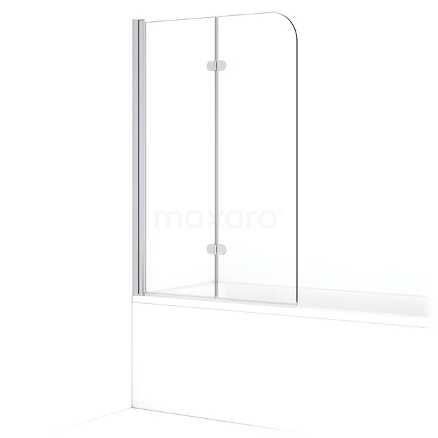 Diamond Bath screen | 100 cm Chrome Clear glass BDC110120C