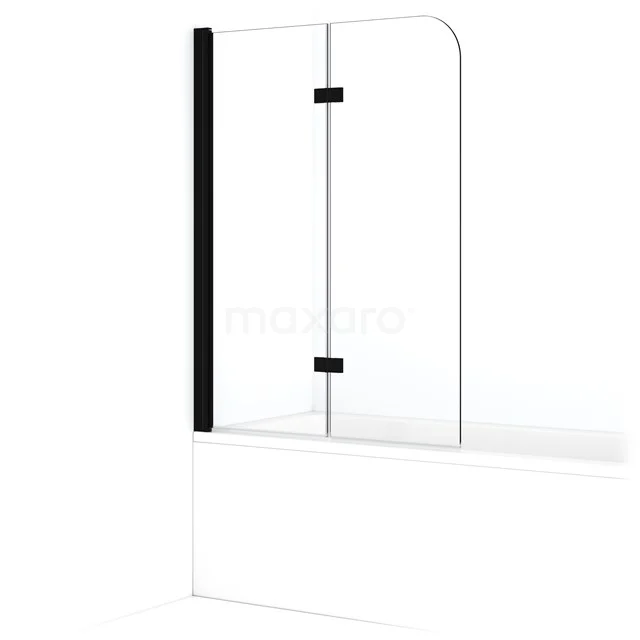 Diamant Badewannenaufsatz | 120 cm Matt Schwarz Klarglas BDC120110MB