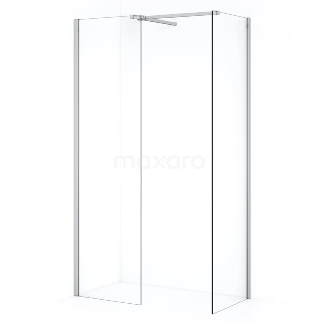 Diamond Inloopdouche | 50x50 cm Chroom Helder glas 2 vaste wanden IDB0505510C