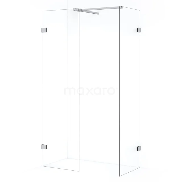 Diamond Inloopdouche | 50x50 cm Chroom Helder glas 2 vaste wanden IDB0505520C