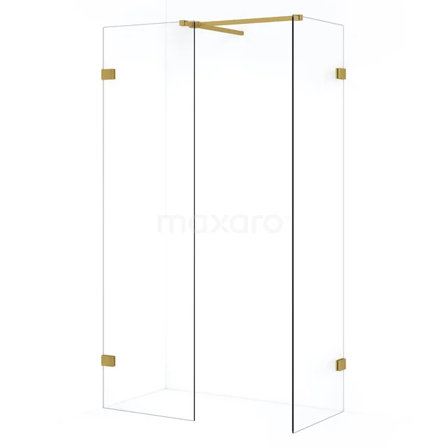 Diamond Inloopdouche | 50x50 cm Goud Helder glas 2 vaste wanden IDB0505520GG