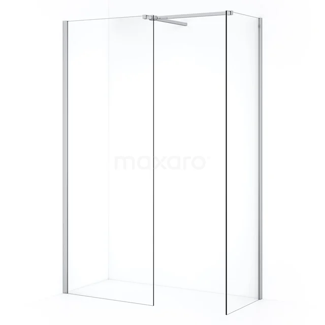 Diamond Walk-in shower | 80x50 cm Chrome Clear glass 2 fixed walls IDB0508510C