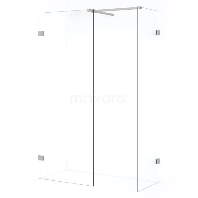 Diamond Inloopdouche | 70x50 cm Rvs Helder glas 2 vaste wanden IDB0507520BR