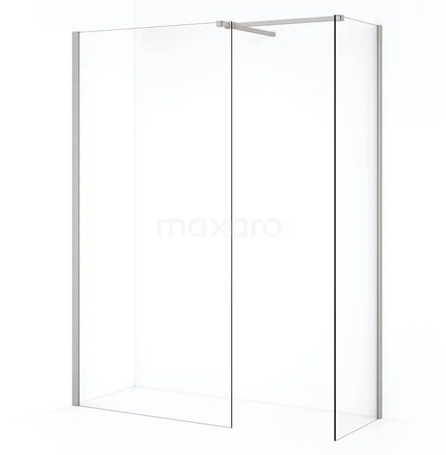 Diamond Walk-in shower | 100x50 cm Stainless steel Clear glass 2 fixed walls IDB0510510BR