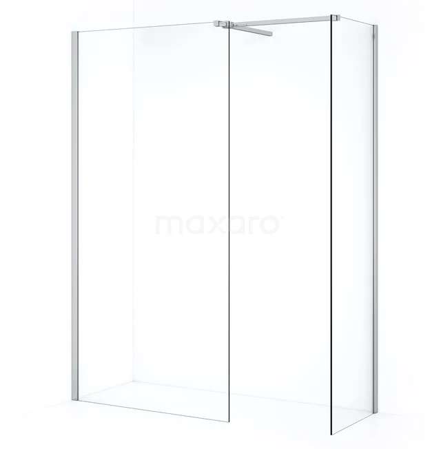 Diamond Inloopdouche | 100x50 cm Chroom Helder glas 2 vaste wanden IDB0510510C