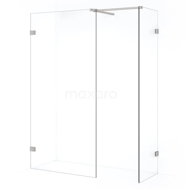 Diamond Walk-in shower | 90x50 cm Stainless steel Clear glass 2 fixed walls IDB0509520BR