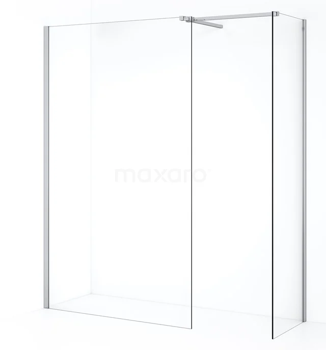 Diamond Inloopdouche | 110x50 cm Chroom Helder glas 2 vaste wanden IDB0511510C