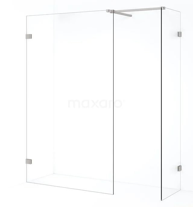 Diamond Walk-in shower | 110x50 cm Stainless steel Clear glass 2 fixed walls IDB0511520BR