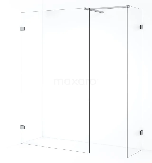 Diamond Inloopdouche | 110x50 cm Chroom Helder glas 2 vaste wanden IDB0511520C