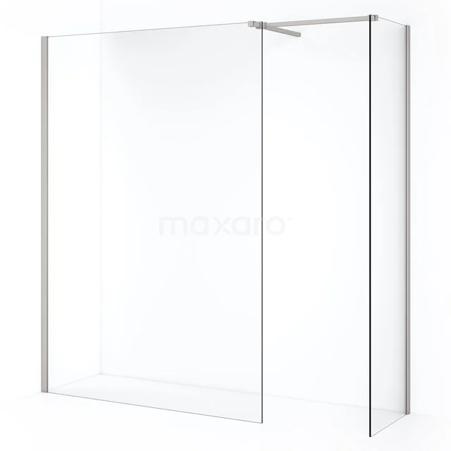 Diamond Inloopdouche | 130x50 cm Rvs Helder glas 2 vaste wanden IDB0513510BR