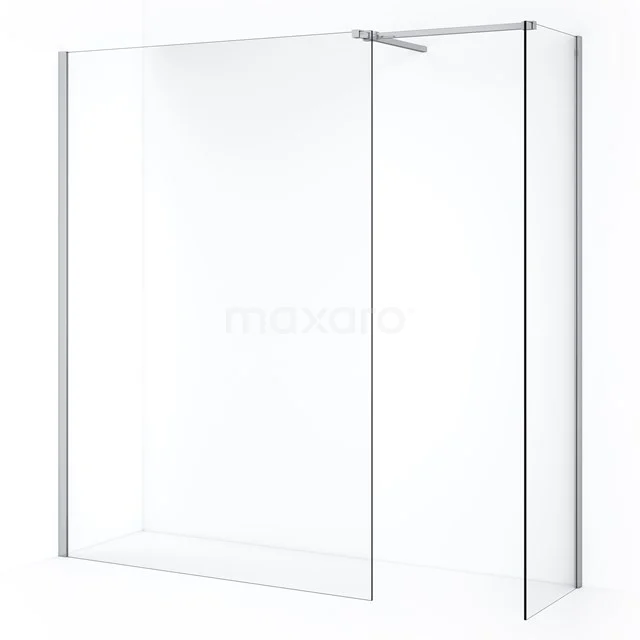 Diamond Walk-in shower | 140x50 cm Chrome Clear glass 2 fixed walls IDB0514510C
