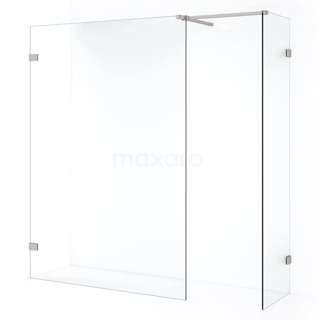 Diamond Inloopdouche | 130x50 cm Rvs Helder glas 2 vaste wanden IDB0513520BR