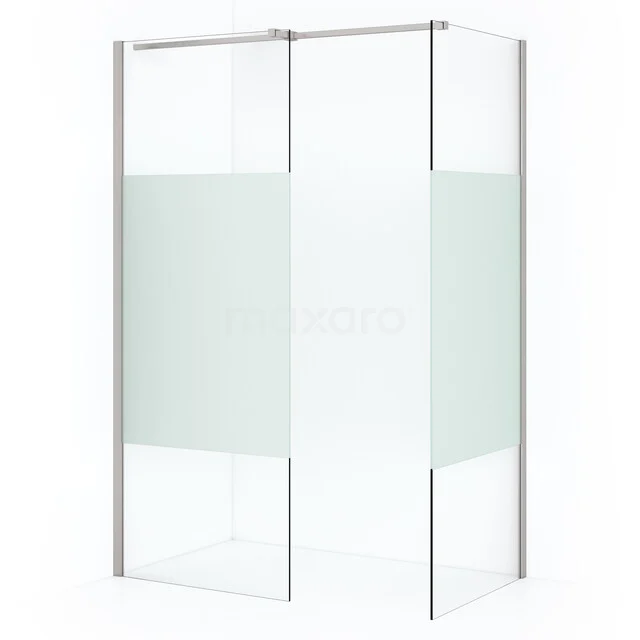 Diamond begehbare Dusche | 90x90 cm Edelstahl  2 feste Wände IDB0909313BR