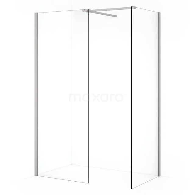 Diamond Inloopdouche | 70x50 cm Rvs Helder glas 2 vaste wanden IDB0705510BR