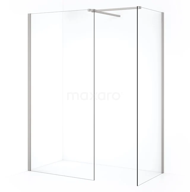 Diamond Inloopdouche | 100x70 cm Rvs Helder glas 2 vaste wanden IDB0710510BR