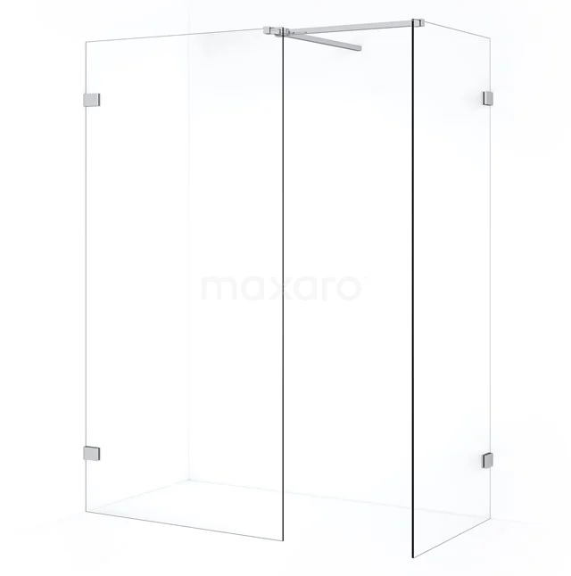 Diamond Walk-in shower | 100x70 cm Chrome Clear glass 2 fixed walls IDB0710520C