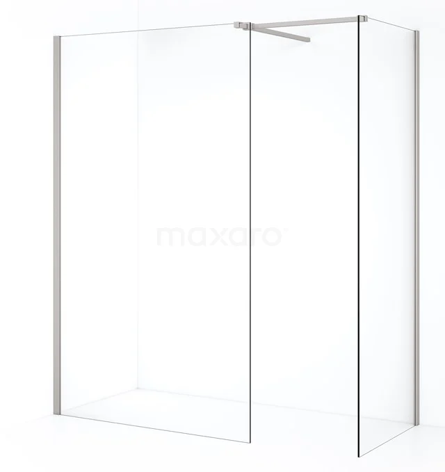 Diamond Walk-in shower | 110x80 cm Stainless steel Clear glass 2 fixed walls IDB0811510BR
