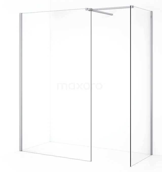 Diamond Inloopdouche | 110x70 cm Chroom Helder glas 2 vaste wanden IDB0711510C