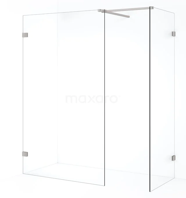 Diamond Walk-in shower | 110x80 cm Stainless steel Clear glass 2 fixed walls IDB0811520BR