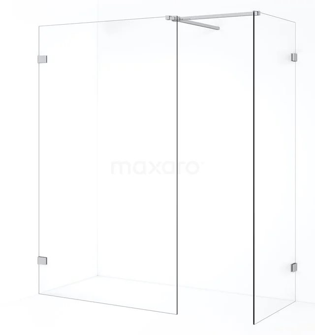 Diamond Walk-in shower | 110x80 cm Chrome Clear glass 2 fixed walls IDB0811520C