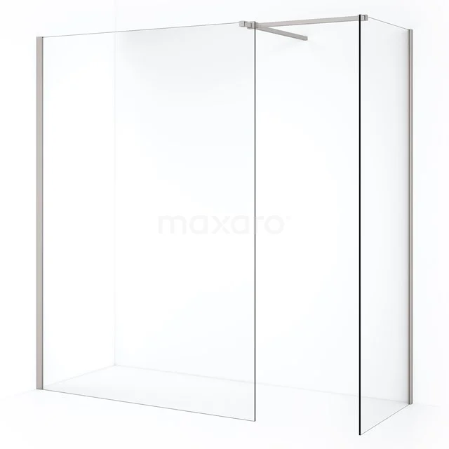 Diamond Inloopdouche | 130x100 cm Rvs Helder glas 2 vaste wanden IDB1013510BR