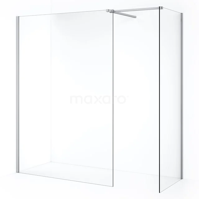 Diamond Inloopdouche | 130x100 cm Chroom Helder glas 2 vaste wanden IDB1013510C