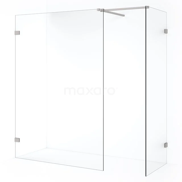 Diamond Walk-in shower | 140x80 cm Stainless steel Clear glass 2 fixed walls IDB0814520BR