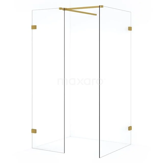 Diamond begehbare Dusche | 100x50 cm Gold  2 feste Wände IDB1005520GG
