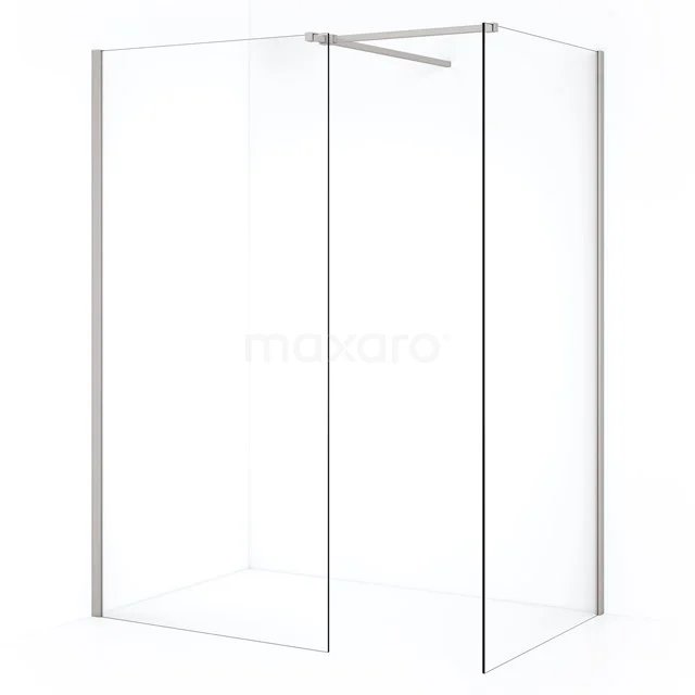 Diamond Inloopdouche | 100x100 cm Rvs Helder glas 2 vaste wanden IDB1010510BR