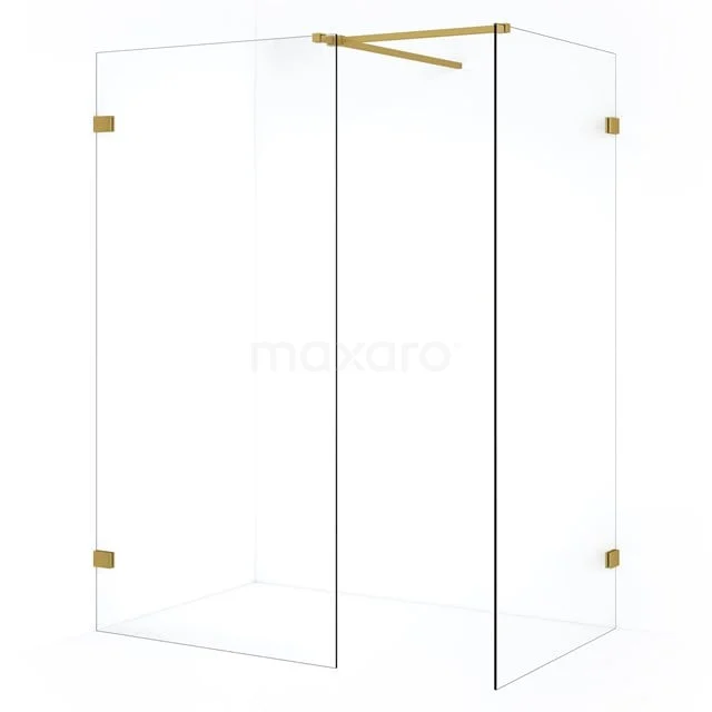Diamond begehbare Dusche | 100x90 cm Gold  2 feste Wände IDB1009520GG