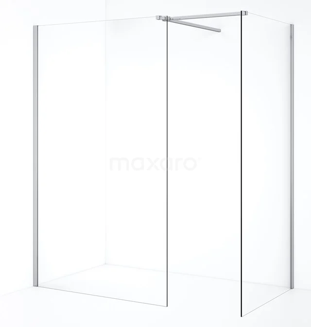 Diamond Walk-in shower | 110x100 cm Chrome Clear glass 2 fixed walls IDB1011510C