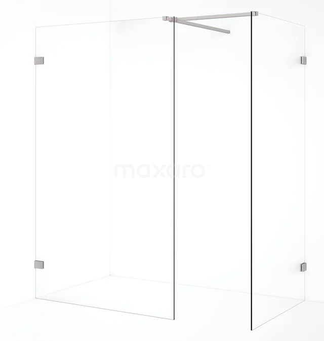 Diamond Walk-in shower | 120x100 cm Stainless steel Clear glass 2 fixed walls IDB1012520BR