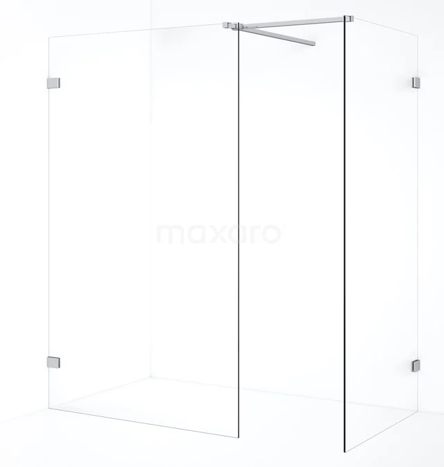 Diamond Walk-in shower | 120x100 cm Chrome Clear glass 2 fixed walls IDB1012520C