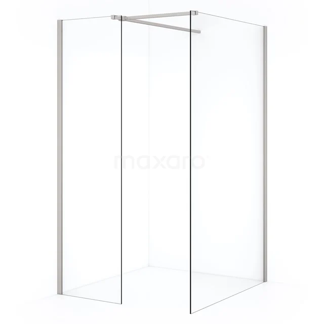 Diamond begehbare Dusche | 110x50 cm Edelstahl  2 feste Wände IDB1105510BR