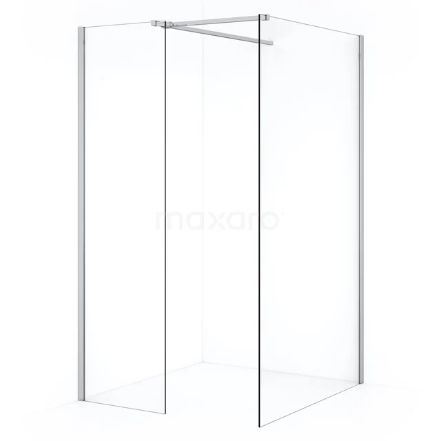 Diamond Walk-in shower | 120x60 cm Chrome Clear glass 2 fixed walls IDB1206510C